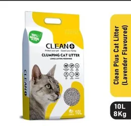 Bentonite Cat Litter l Clean + Cat Litter l Clumping Cat Litter 8kg l 99% Dust Free Cat Litter 10L