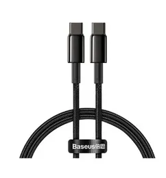 Baseus Tungsten Gold Type-C to Type-C 100W Fast Charging Data Cable – Durable Braided USB-C Power Delivery Cable