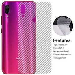 Carbon Fibre Transparent Back Sticker For Redmi 7