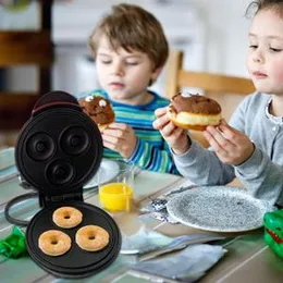 Mini Donut Maker Machine Non-stick Doughnut Device With 3 Holes Snack Desserts Maker Tool Double Sided Heating Machine For Bread