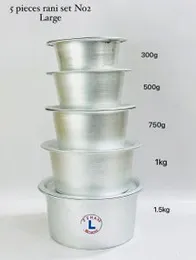 5pcs Satti Set Large – Rani Set No2 | 300g to 1.5kg Capacity