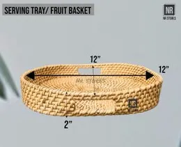 Serving Tray, coffee tray, Rattan coffee tray, fruit basket