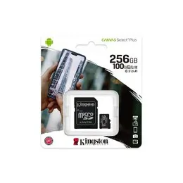 Kingston Canvas Select Plus 256GB microSD Card Class 10 UHS-I speeds up to 100MB/s with Adapter (5 Years Warranty)