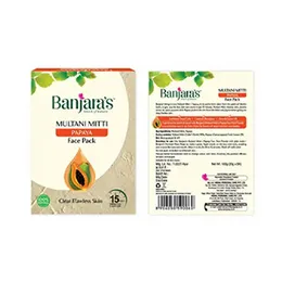 Banjara's Multani Mitti + papaya Face Pack Powder 100g + Rose water.