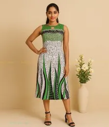Green with White & Black SL IC FROCK 01