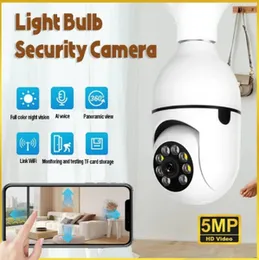 CCTV Bulb Camera 5MP IP Security Camera – 360° Rotatable Smart WiFi Bulb Camera with Full-Time Color Night Vision & SD Card Support