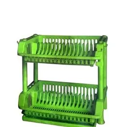 Kitchen Plate Storage Small Plastic 2 tier Rack