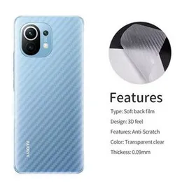 Carbon Fibre Transparent Back Sticker For Xiaomi Mi 11 Lite