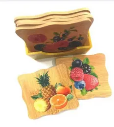 Natural Bamboo Coaster - 6 Pcs Set - Heat Insulation Wood Coaster for Kitchen