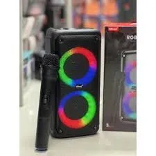 KTS-1973 Wireless Bluetooth Karaoke Speaker with MIC – Portable 20W Rechargeable Audio System with Dual 3″ Woofers, USB/AUX/Memory Card Support – Home