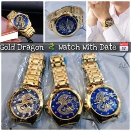 Gold Dragon Watch – Bold Design | A Grade Quality | Gift Box Included