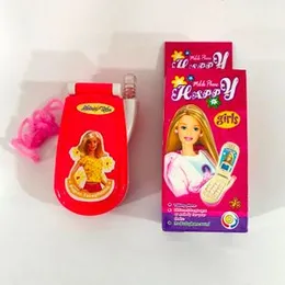 Princess Girls Sparkle Pink Mobile Phone Flip Toy Phone With Music