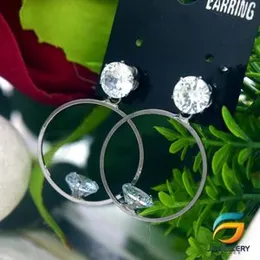 Black Silver Plated Round Earring With Small diamond Design For Women.