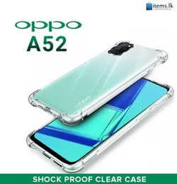 Luxury Shockproof Transparent Shockproof Bumper Case For OPPO A52 Crystal Transparent Premium Quality Shockproof Protective Phone ShellOPPO A52 Soft T
