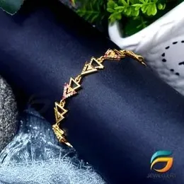 Gold plated Stylish Design Light Weight Double Link Bracelet For Women.