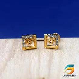 Gold Plated Persian Turquoise 18k Gold Cocktail Earring With Color Stone Fashion Stylish Rich Look Earring For Women.