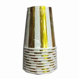Gold Strap Star Paper Cup Birthday Party Decorations 10 Pcs