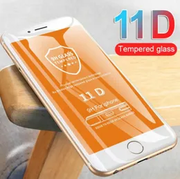 11D Full Glue Edge to Edge Coverage Tempered Glass for iPhone 7 8 Screen Protector (White)