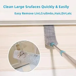 Microfiber Dust Brush – Retractable Gap Cleaner for Hard-to-Reach Areas, Under Fridge & Appliances, Wet & Dry Cleaning Tool for Home, Kitchen & Bedroo