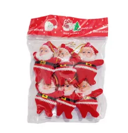 6 Pcs Santa Hanging Deco - Christmas Decorations - Christmas Tree Deco - Red Santas for Tree