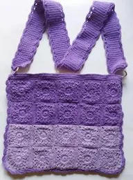 Crocheted side bag two tone