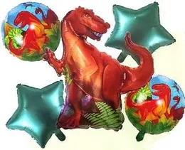 5 Pcs Foil Ballons Dinosaur Birthday Party Decorations