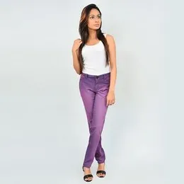 GLO Women’s Stylish Slim Fit Denim Pant Purple