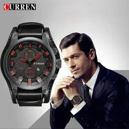 Antic CURREN Mens WatchesTop Brand Luxury Calendar Sport Military Clock Leather Strap Quartz Business Classic Man