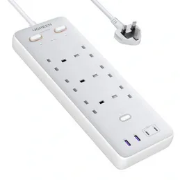 UGREEN 65W 6-Outlet Surge Protector Master Switch Extention Code With Dual Type-C Port + Dual USB Ports – S551 - 35011