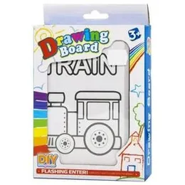 Mini Drawing Board with Watercolors for Kids - 6 Cards, 6 Colors with Stand