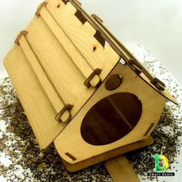 Wooden Bird Nest Creative Parrot Cage Birds Breeding Box Home Garden Birdhouse Hanging Parakeets Finches