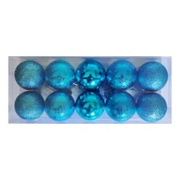 10 Pcs Christmas Ball Box, Decorative Shatterproof Christmas Tree Pendants Hanging 50mm Christmas Baubles Balls Ornaments Set Pack