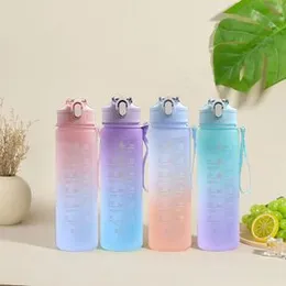 portable 900 ml water bottle motivational sports water bottle with time marker leak - proof cup for fitness Bpa Free