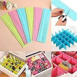 LEAWALL Adjustable Stretchable Interlocking Drawer Clapboard Divider/Grid Closet Sorting Partition/Plastic Strips Separators Cabinet Storage Box Socks