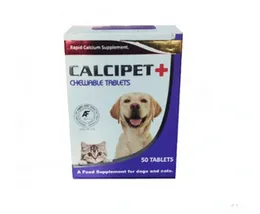 Calcipet+ Chewable Tablets – Flavoured Calcium Supplement for Dogs & Cats (50 Tablets)