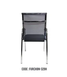 BLACK/BEIGE MID-BACK MESH VISITOR CHAIR 329H