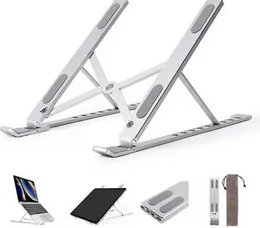 Ergonomic Foldable Laptop Stand Holder Aluminum Alloy Cooling Laptop Stand Tablet PC Holder Bracket Foldable Portable Mount for 9-15 Inch Laptop