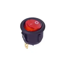 Rocker 2 Pin SPST ON/OFF Round Switch AC 6A/250V 10A/125V (Red)