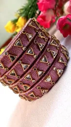 clip stone Handmade bangle maroon
