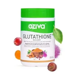 OZiva Plant Based Glutathione Builder | Glutathione Tablets for Skin Glow & Anti-Ageing | Sugar free, Antioxidant Glutathione supplements with Grapese
