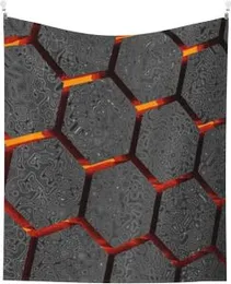 5X4 Feet Lava Abstract Hexagon Geometric 3D Printed Floor Mat, Fluffy Soft Machine Washable Breathable Durable for Hotel Home Decor Doormat Entrance H