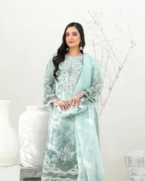Aarya – Misty Blue Embroidered Lawn Suit