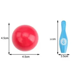 Bowling Game Bowling Toy Bowling Set Bowling Toys For Children Bowling Ball Toys plastic Set Fun Indoor Family Games With 4 Mini Pins And 01 Balls, To