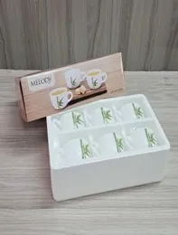 6pcs Cramic tea cups 160ml natural bamboo tree design