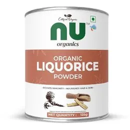 NU Organics Mulethi Powder - 125g, Licorice Root Powder Mulethi Powder Yashtimadhu Immune Support, Organic Mulethi for Acid Relief Organic Licorice Ro