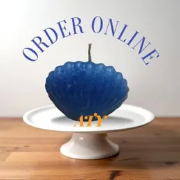 Sea theme shell candle, Beach house or summer decor