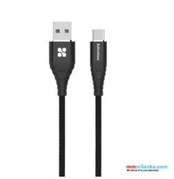 Promate Fabric Braided USB-C Data Sync & Charge Cable