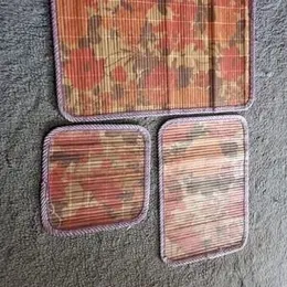 Kitchen Accessories Placemats 3 in 1 set bamboo Non-Slip Heat Resistant Dining Table Placemats Stain Resistant Anti-Skid Washable Table Mats