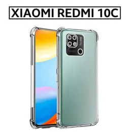 Luxury Shockproof Transparent Shockproof Bumper Case For Mi Redmi 10C Crystal Transparent Premium Quality Xiaomi Shockproof Protective Phone Shell Red