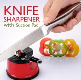 Stainless Steel Manual Kitchen Mini Knife Sharpener with Suction Pad | Quick Knife Sharpening Tool for Ceramic and Steel Knives